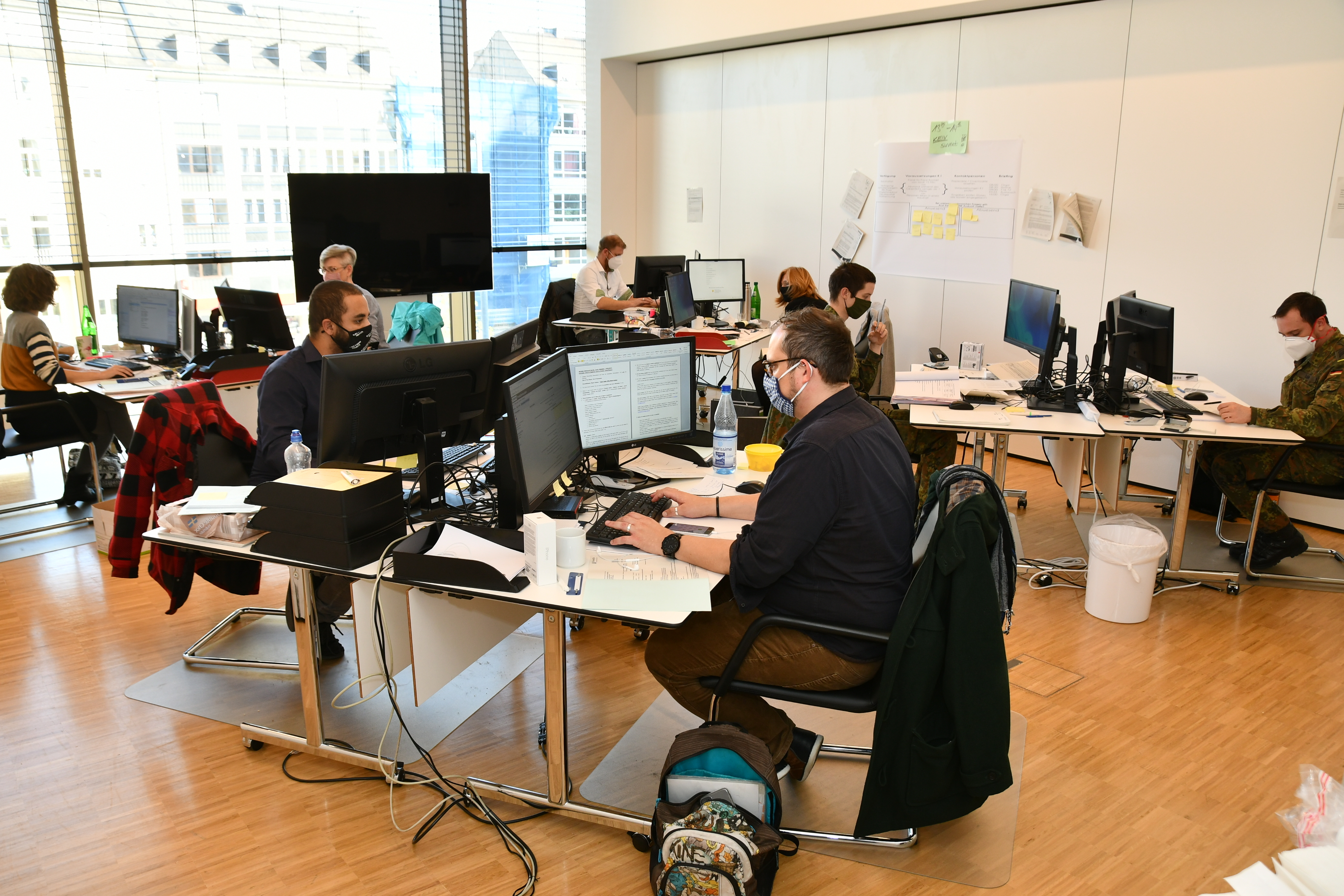 Das Corona-Lagezentrum im Kreishaus zu Beginn der Pandemie Anfang 2020
