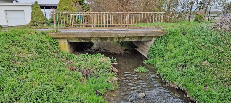 Der Pegelstandort „Thür“ am Thürer Bach.