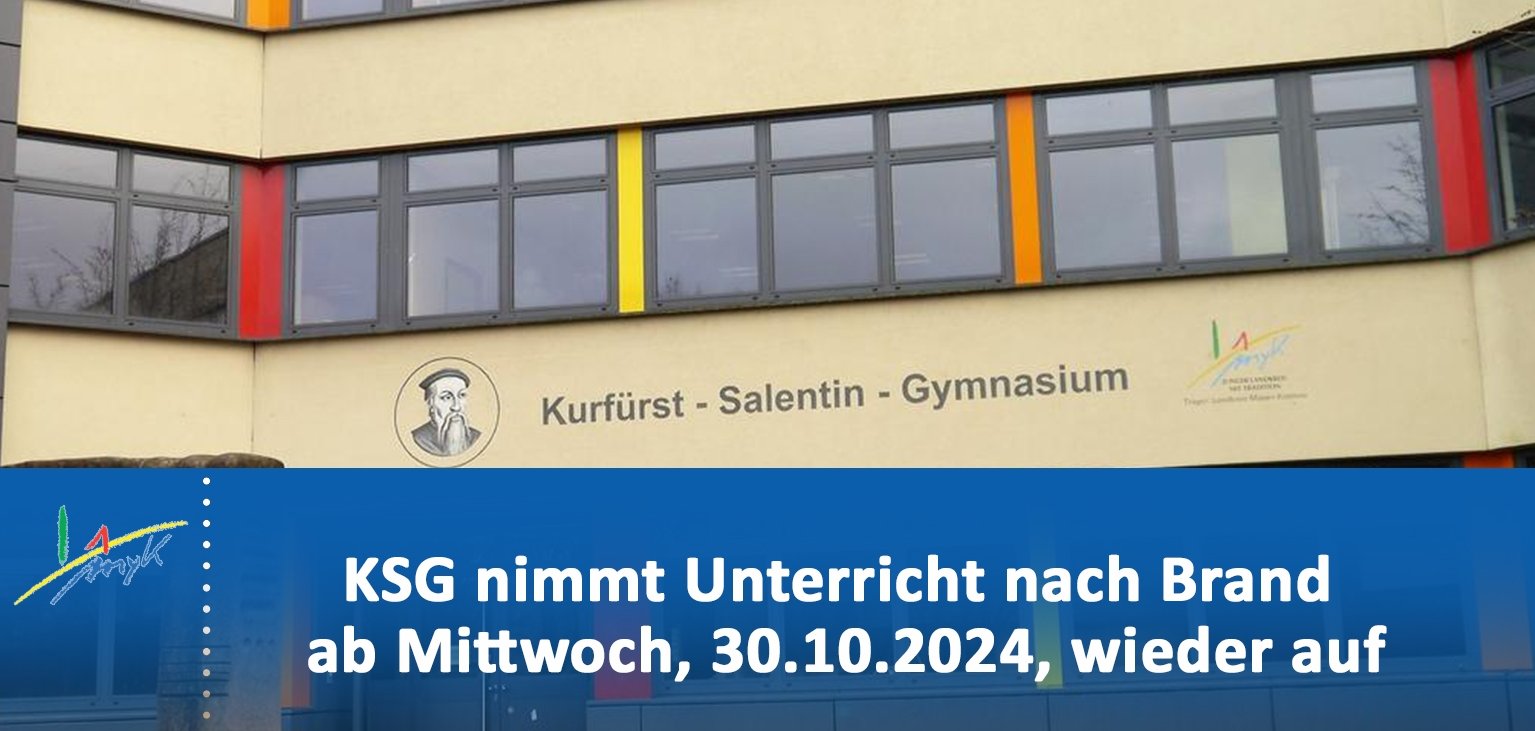 Schulbetrieb am KSG wird nach Brand wieder aufgenommen.