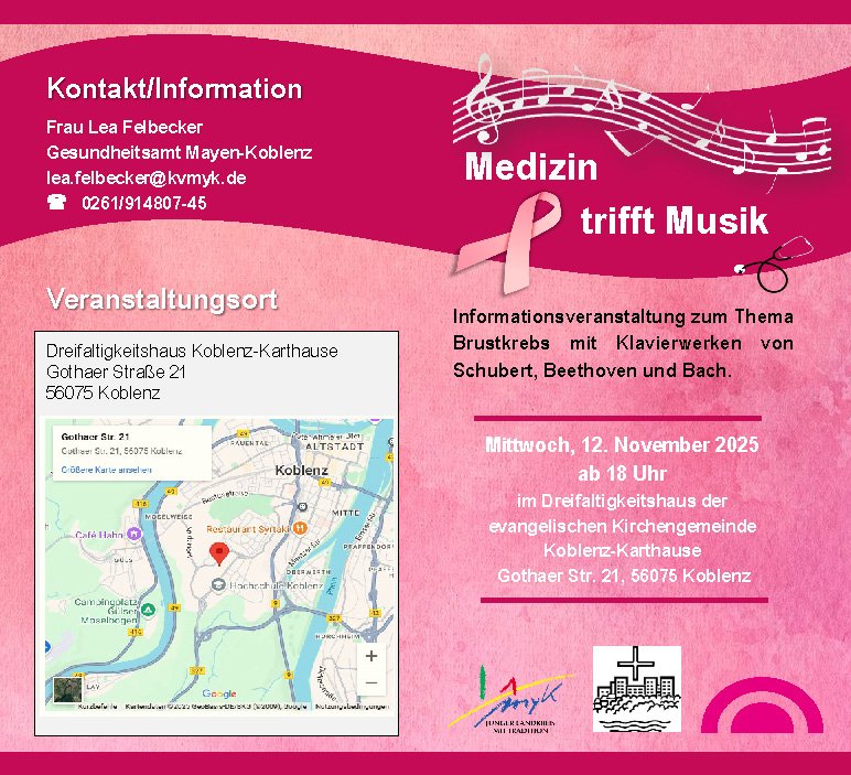 Gesundheitsamt Mayen-Koblenz lädt zu Info-Veranstaltung zum Thema Brustkrebs 