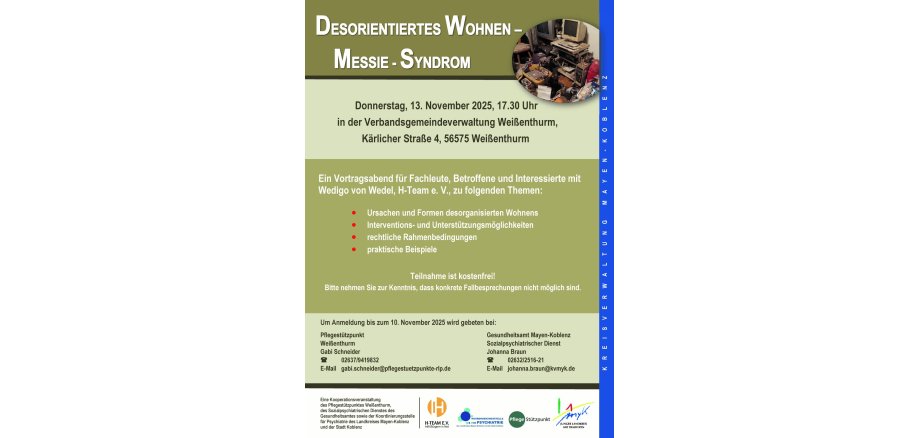 Desorientiertes Wohnen im Fokus – Vortragsabend zum Thema „Messie-Syndrom“  