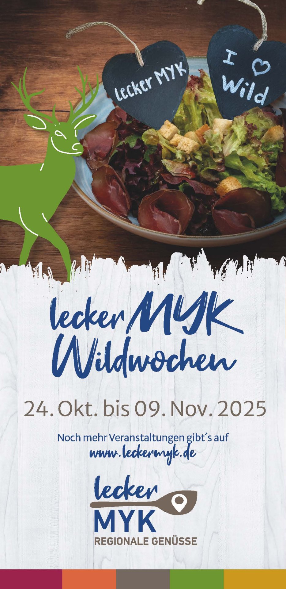 Der Flyer zu den „leckerMYK Wildwochen“ vom 24. Oktober bis 9. November ist da und ab sofort online sowie postalisch erhältlich. 