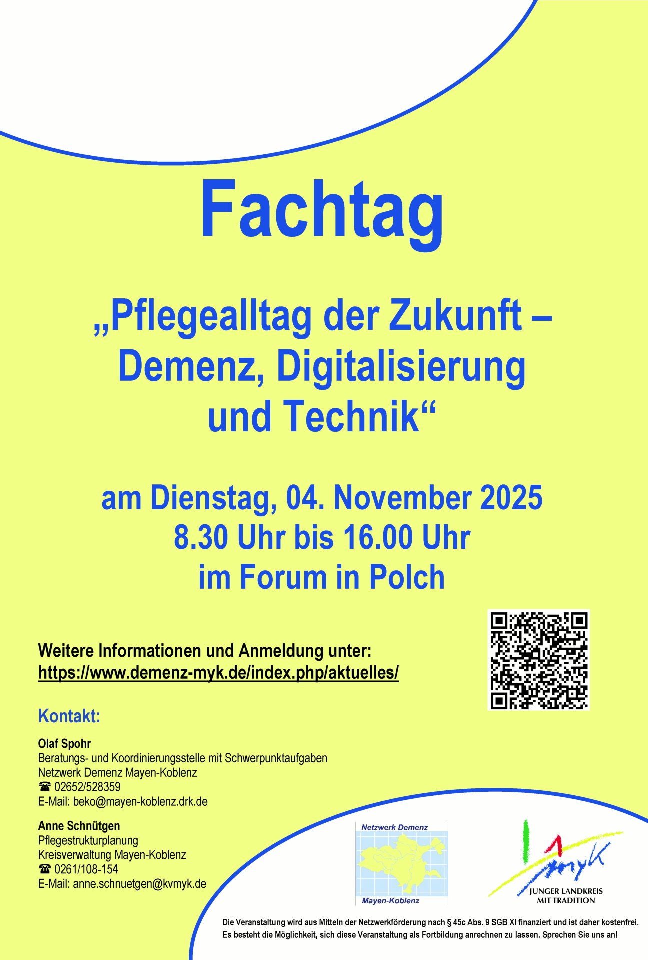 Netzwerk Demenz und Landkreis laden zum Fachtag „Pflegealltag der Zukunft – Demenz, Digitalisierung und Technik“