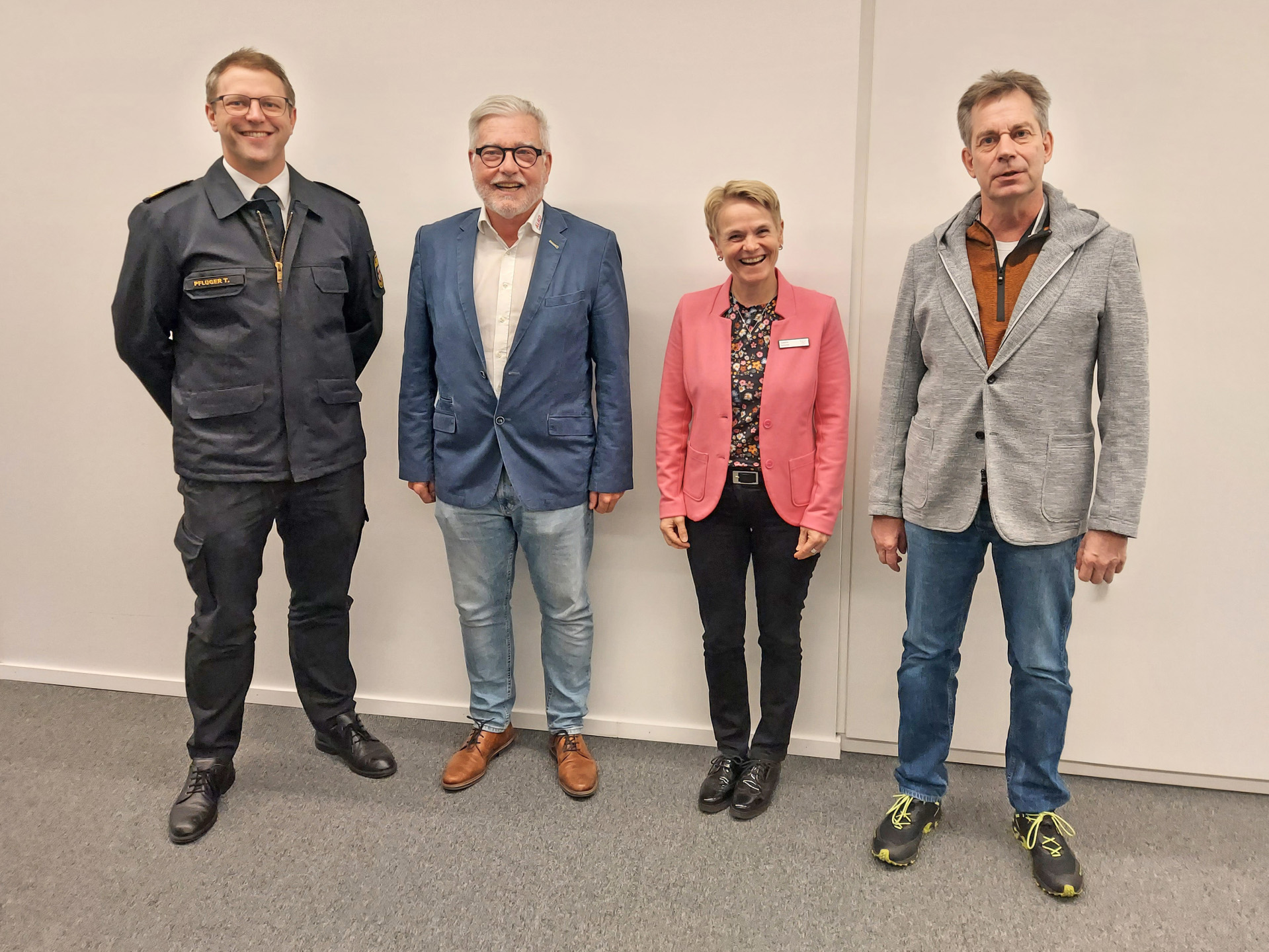 Tobias Pflüger von der Integrierten Leitstelle Koblenz, der ehemalige Ärztliche Leiter Rettungsdienst Stefan Schaefer, die Leitende staatliche Beamte Susanne Bartscher, Dr. Christian Voigt, Ärztlicher Leiter Rettungsdienst.  