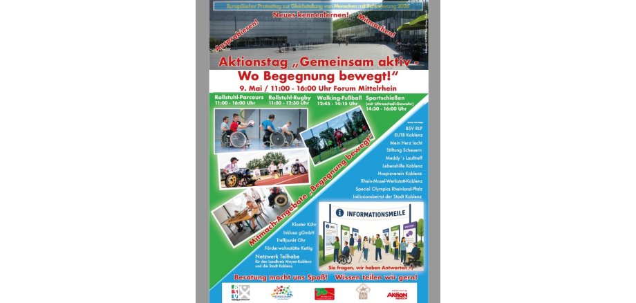 Aktionstag zur Inklusion „Gemeinsam aktiv - Wo Begegnung bewegt!“ in Koblenz Aktionstag zur Inklusion „Gemeinsam aktiv - Wo Begegnung bewegt!“ in Koblenz