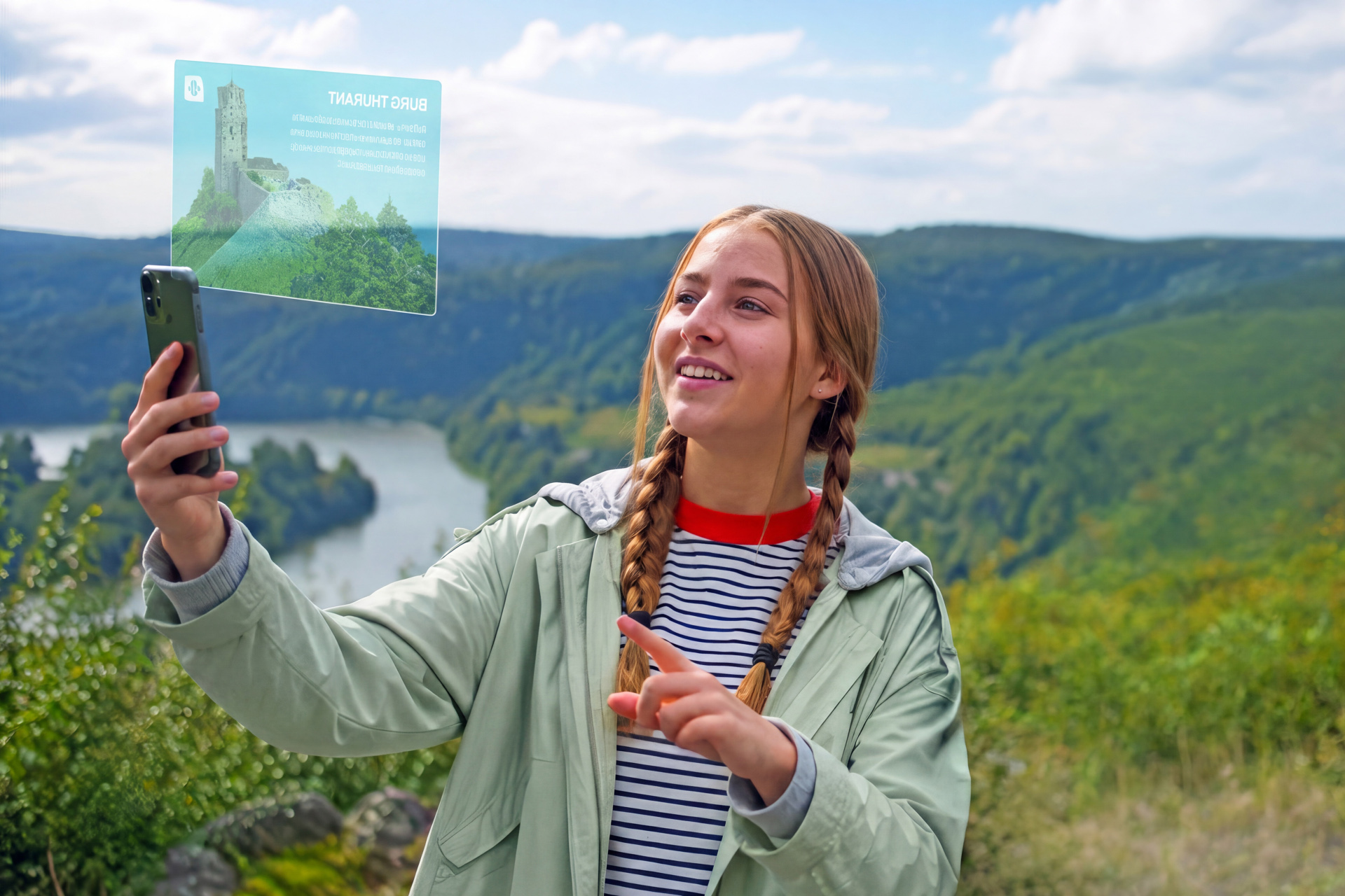 Protagonistin Maya zeigt: Das Handy ist der Schlüssel zu „MYK - Spuren der Zeit“
