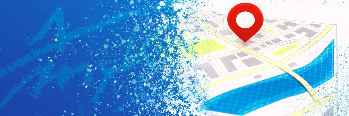 Header So finden Sie uns Landkarte mit Markierungsnadeln